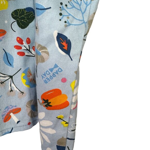 Dapper Day Floral Print Skirt & Top Set 4X Light Blue 100% Cotton First Frost - Picture 4 of 15